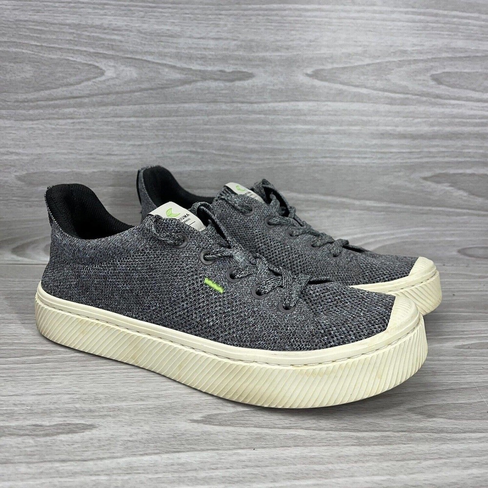 Cariuma Shoes Womens Size 7.5 Gray IBI Low Knit Bamboo Lace Grey Sneaker…